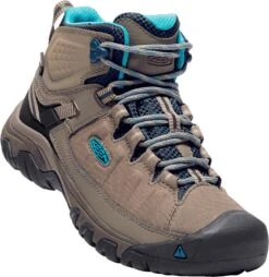 'Keen Outdoor' Women's Targhee EXP WP Mid Hiker - Brindle / Blue Coral -Footwear Fusion Shop 1017737 3Q large 1024x1024@2x