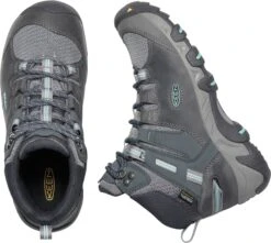 'Keen Outdoor' Women's Steens WP Leather Mid Hiker - Steel Grey / Ocean Wave -Footwear Fusion Shop 1022332 PLD large 1024x1024@2x