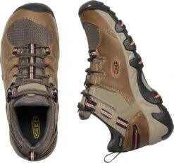 'Keen Outdoor' Women's Steens WP Leather Low Hiker - Timberwolf / Coral -Footwear Fusion Shop 1022336 PLD large 1024x1024@2x