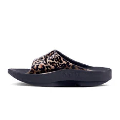 'OOFOS' Women's OOahh Slide Limited Edition - Black / Leopard -Footwear Fusion Shop 1103BLKLEOPRD 4 1024x1024@2x