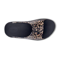 'OOFOS' Women's OOahh Slide Limited Edition - Black / Leopard -Footwear Fusion Shop 1103BLKLEOPRD 6 1024x1024@2x