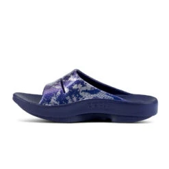 'OOFOS' Women's OOahh Slide Limited Edition - Navy / Silver / Silver Snake -Footwear Fusion Shop 1103NVYSILSNK shot4 1024x1024@2x
