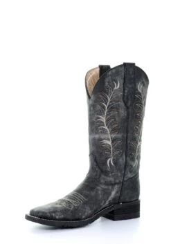 'Corral' Women's 12" Embroidered Western - Black / Sand -Footwear Fusion Shop 5356 1 1024x1024@2x