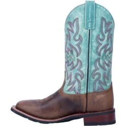 'Laredo' Women's 11" Anita Western Square Toe - Brown / Turquoise -Footwear Fusion Shop 5607 3 1024x1024@2x