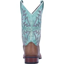 'Laredo' Women's 11" Anita Western Square Toe - Brown / Turquoise -Footwear Fusion Shop 5607 4 1024x1024@2x