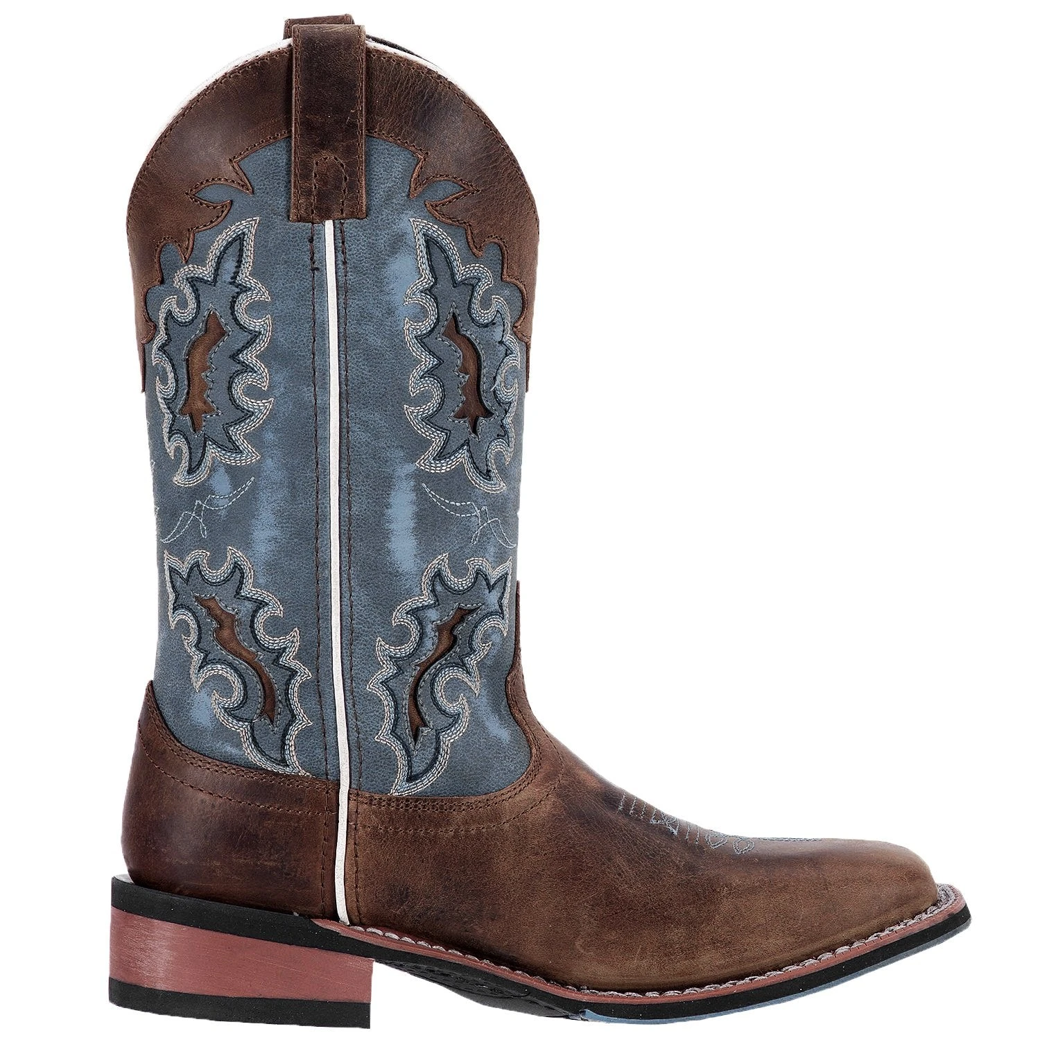 'Laredo' Women's 11" Isla Western Square Toe - Tan / Blue Denim 1 'Laredo' Women's 11" Isla Western Square Toe - Tan / Blue Denim