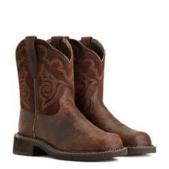 'Ariat' Women's 8" Fatbaby Heritage Tess Western Round Toe - Forest Brown / Jamocha -Footwear Fusion Shop S22 WMS WEST 10040264 pair 1024x1024@2x