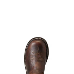 'Ariat' Women's 8" Fatbaby Heritage Tess Western Round Toe - Forest Brown / Jamocha -Footwear Fusion Shop S22 WMS WEST 10040264 toe 1024x1024@2x